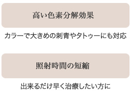 高い色素分解効果照射時間の短縮